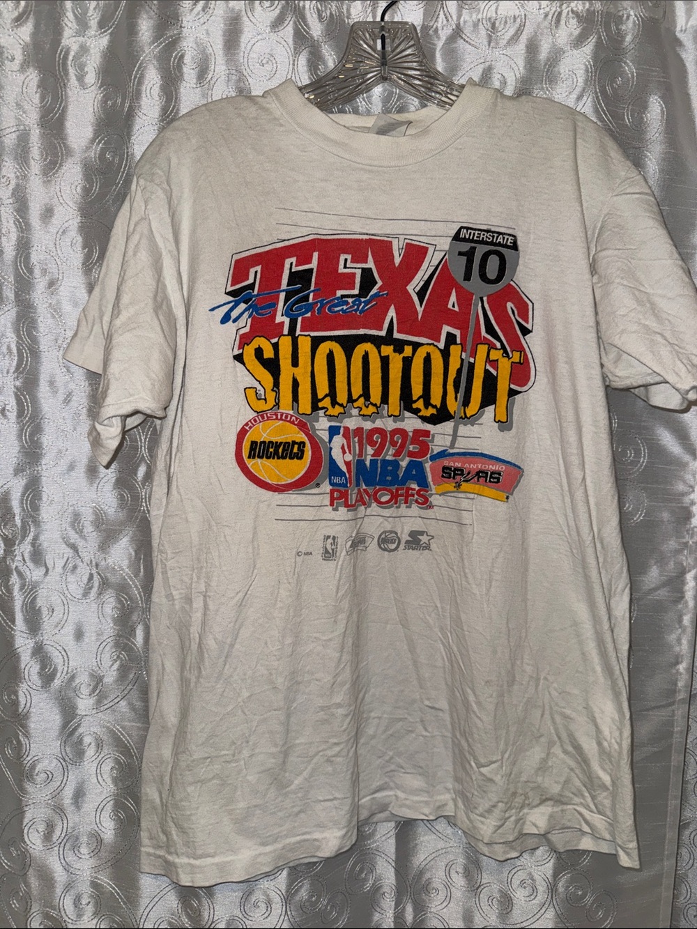 Vintage Houston Rockets Spurs 1995 Playoffs Shirt Size Large 🔥 C1